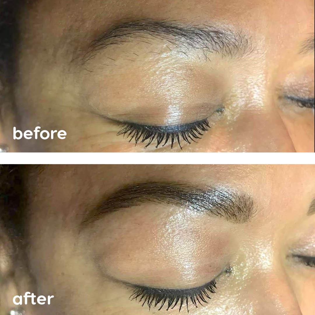 eyebrow tint before and after