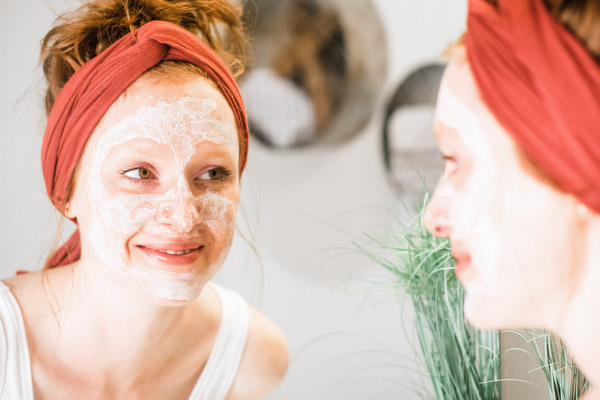 Skincare routine face mask